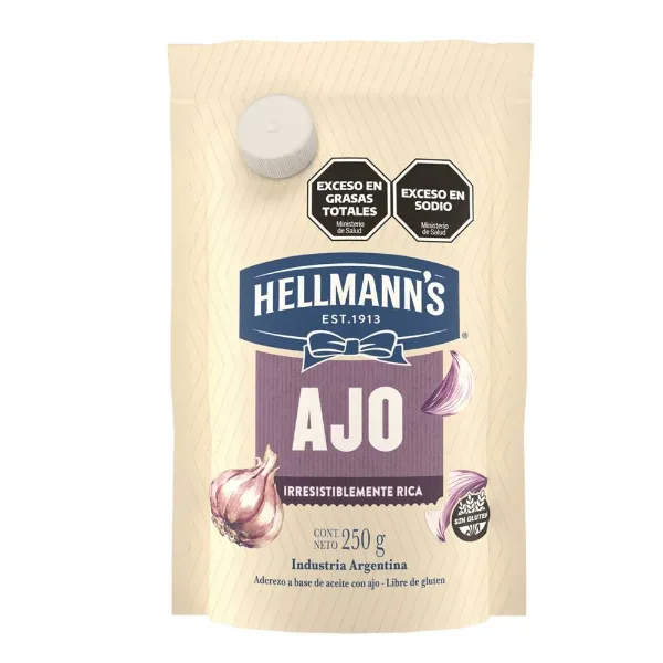 Mayonesa Hellmanns Ajo Doypack 250 g