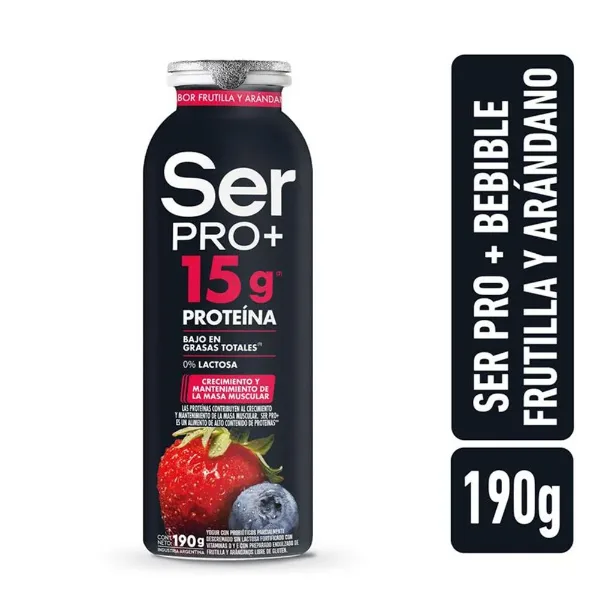 Yogur Ser Pro+ Frutilla y Arandanos Bebible 190 g