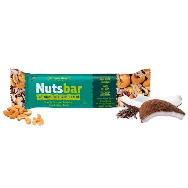 Barrita Nuts Bar Coco 13x13x6cm Frutos Secos Gluten Free