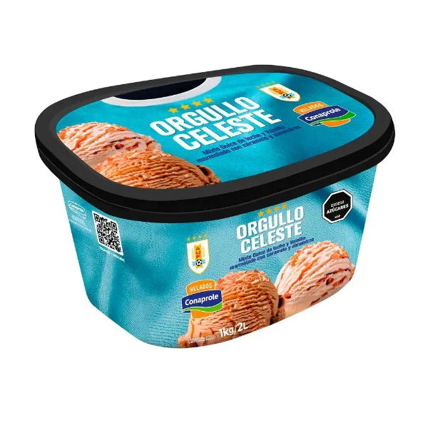 Helado Conaprole Mixto DDL y Vainilla C/Caramelo y Almendras
