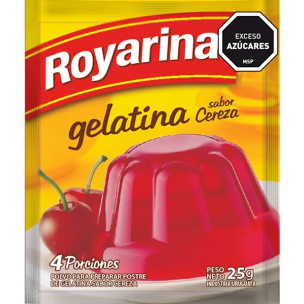 Gelatina Cereza Royarina 4 porciones 25 g