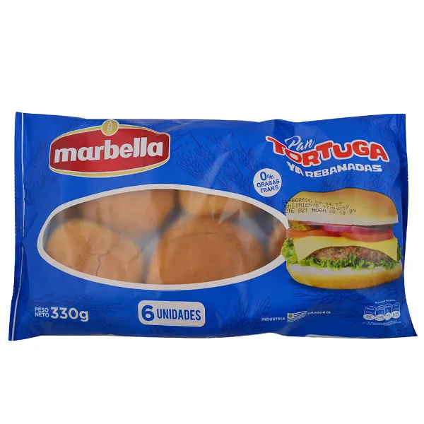 Pan tortuga Marbella 330g 6 un.