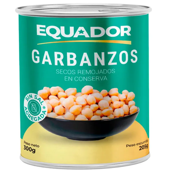 Garbanzos sin sal Equador 350 g