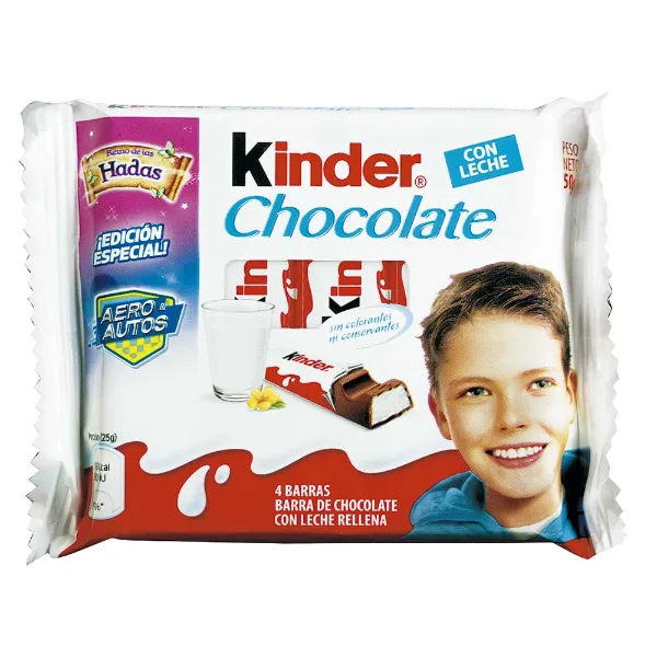 Chocolate Relleno Kinder x 4 50 g