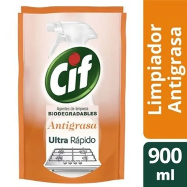 Limpiador Cif Antigrasa Doy Pack Biodegradable 900 ml