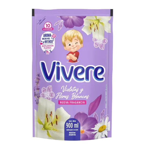 Suavizante Vivere Violeta y Flores Blancas 900 cc