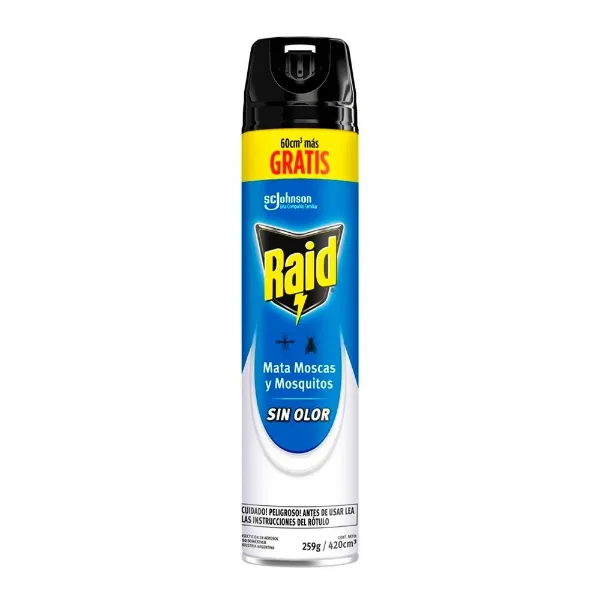 Insecticida Raid Mmm sin Olor Zancudos Aerosol 420 cc