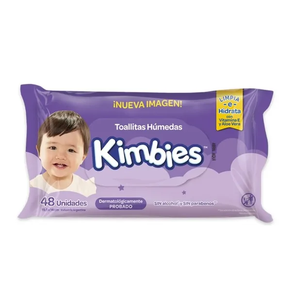 Toalla Kimbies Humeda Regular 48 un.