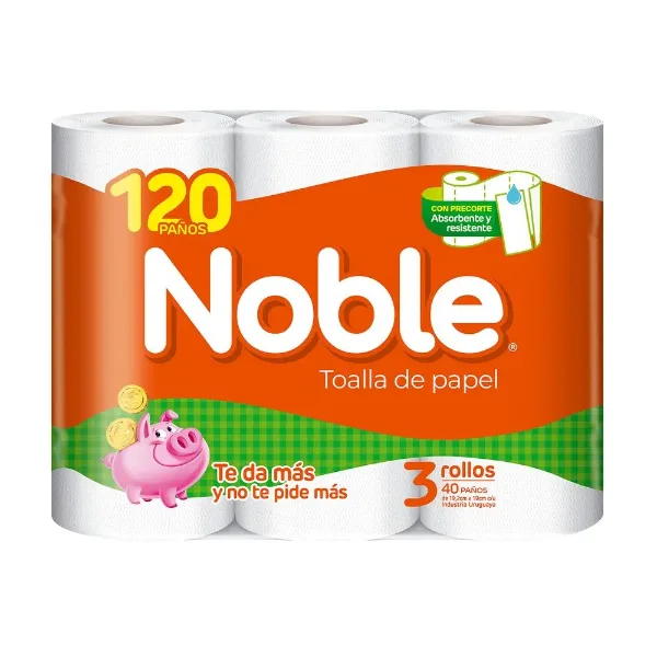 Toalla de Papel Noble 120paños 3 rollos