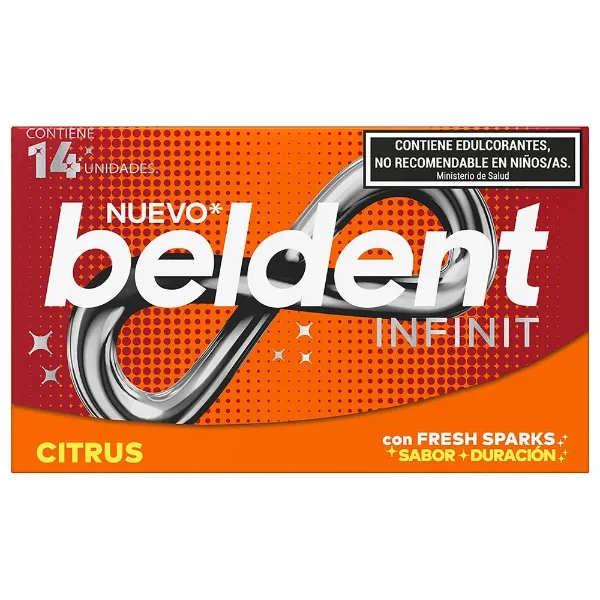 Chicle Beldent Infinit Citrus 26,6grs 14 un.