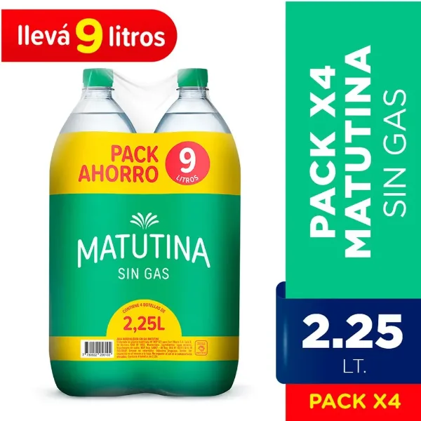 Agua Matutina sin Gas 4un 2,25 l