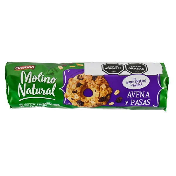 Galletitas Molino Natural Avena y Pasas Okebon 232 g