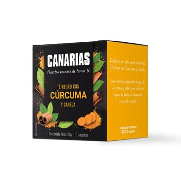 Té negro Canarias cúrcuma y canela 10 sobres