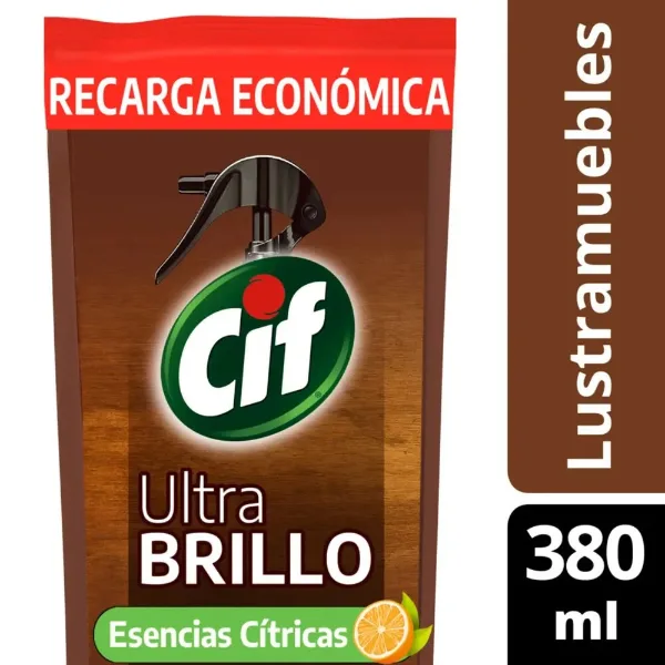 Lustramuebles Cif Brillo Esencias Citricas Doy Pack 380 ml