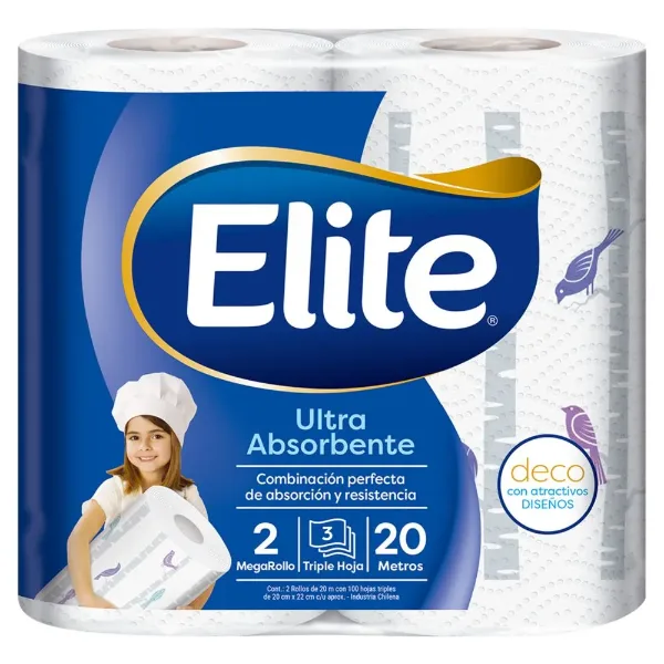Toalla de Papel Elite Deco 100 Paños x2