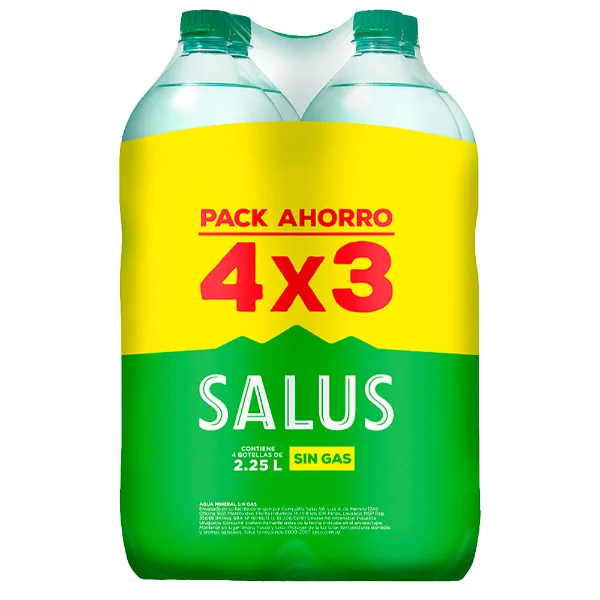 Pack agua Salus sin gas 4x3 2,25 l