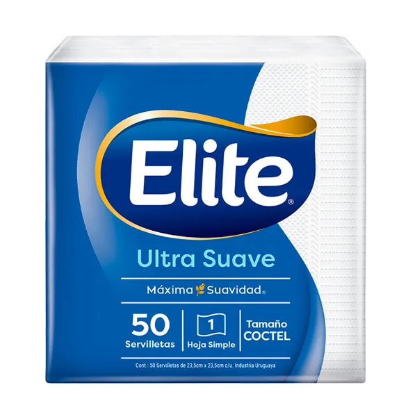 Servilleta Elite cóctel blanca 22x24 cm 50 un.