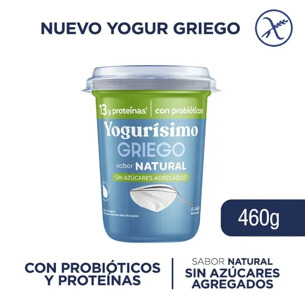 Yogur Griego Yogurisimo Natural sin Azucar 460 g