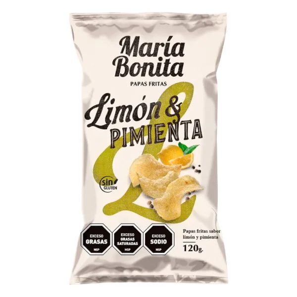 Papas Fritas María Bonita Limón y Pimienta 120 g