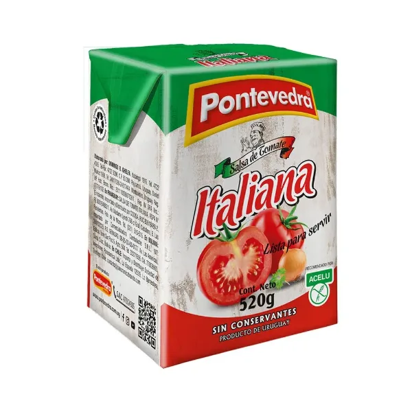 Salsa Pontevedra Italiana Condimentada Tetrapack 520 g