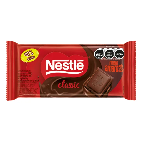 Chocolate Nestlé Classic Medio Amargo 80 g