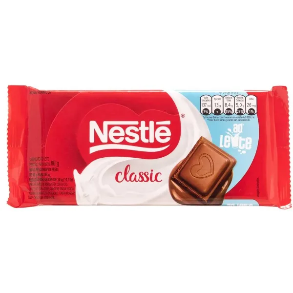 Chocolate Nestle Tableta Classic Leche 80 g