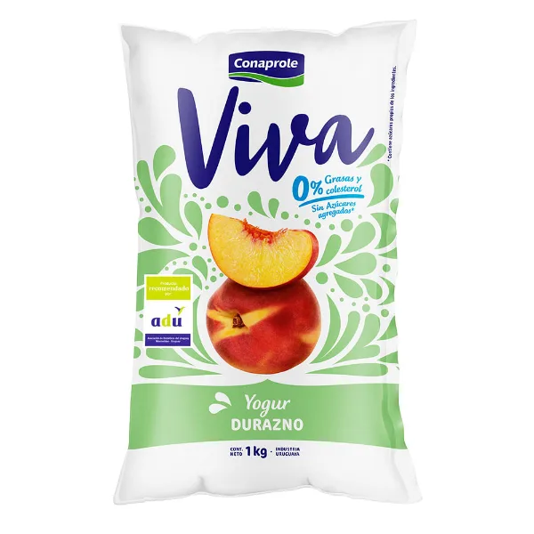 Yogur Viva Descremado Durazno 1 l