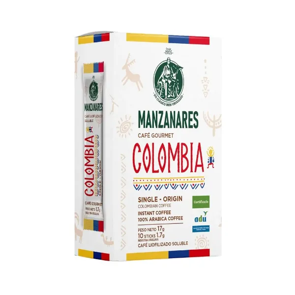 Cafe Soluble Manzanares Liofilizado Colombia Sticks 10 un.