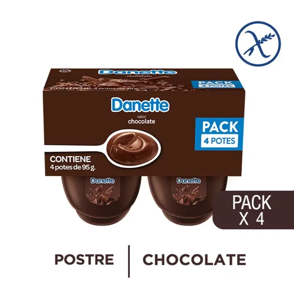 Postre Danette Chocolate 380gr 4 un.