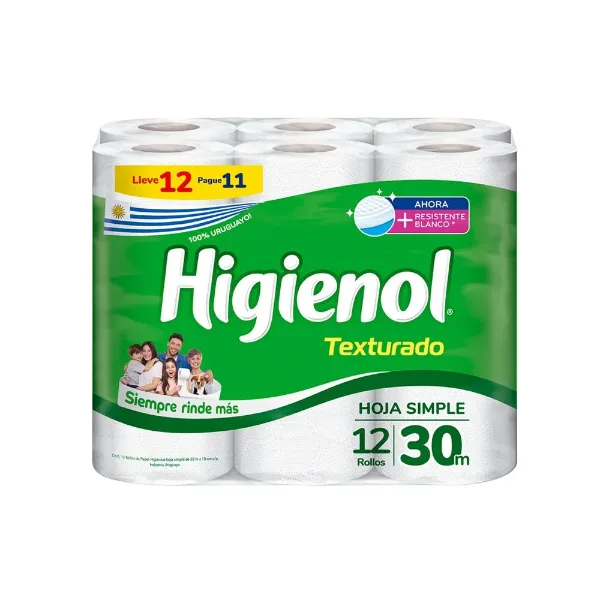 Papel Higiénico Higienol Texturado x12 30 m