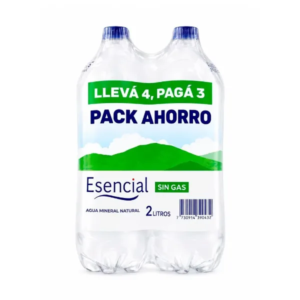 Agua Esencial sin Gas Pack 4x3 2 l