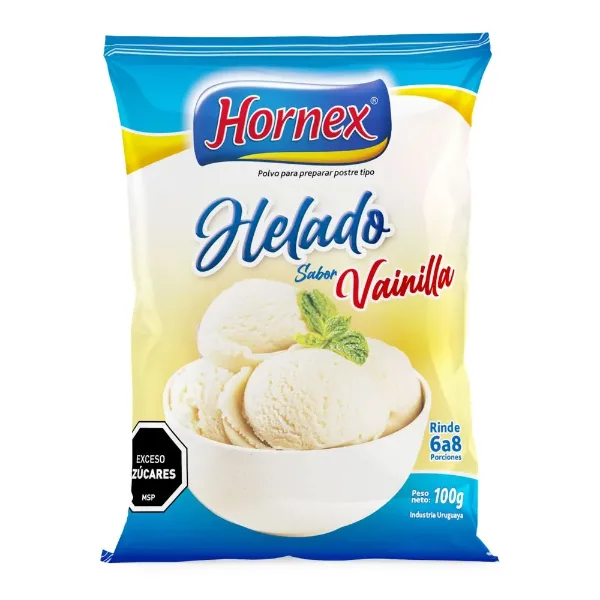 Helado Hornex Polvo Vainilla con Azucar 100 g