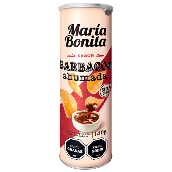 Papas fritas BBQ María Bonita tubo 140 g