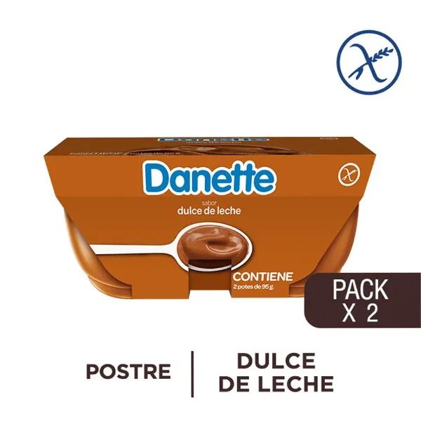 Postre Danette Dulce de Leche 95gr 2 un.