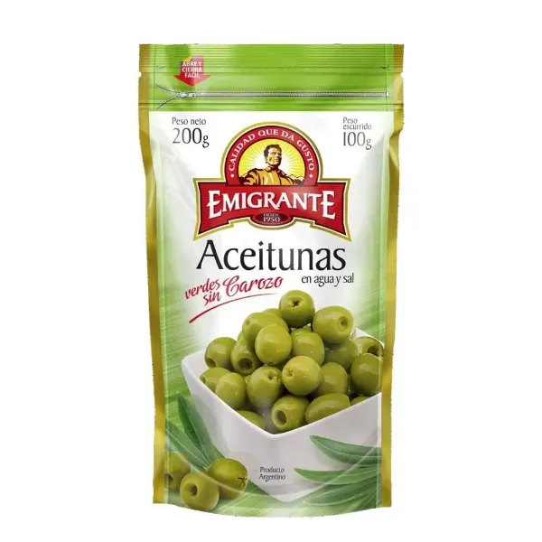 Aceituna Emigrante sin Carozo Verde 200 g