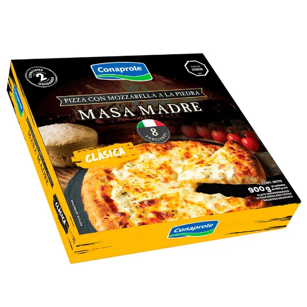 Pizza con Muzzarella Masa Madre Conaprole 900 g 2 un.