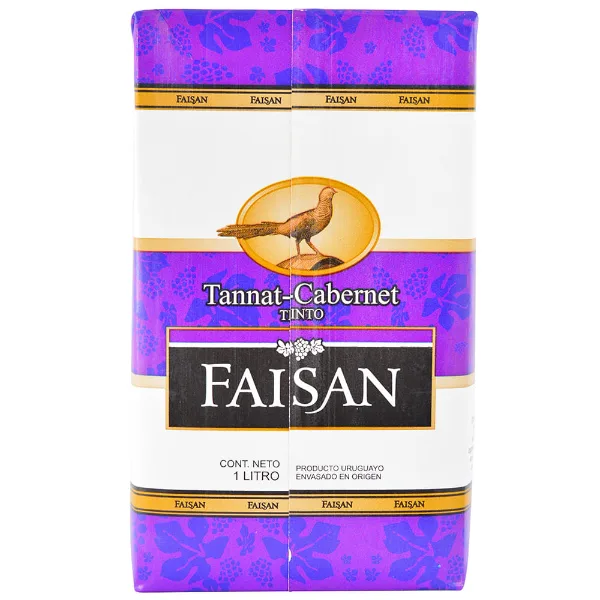 Vino Tinto de mesa Tannat Cabernet Faisan 1 l