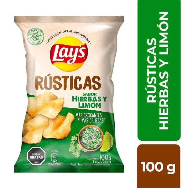 Papas fritas Lays rusticas hierbas & limon 100 g