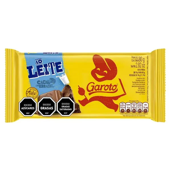 Chocolate Garoto Tableta Jumbo Leche 80 g