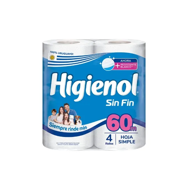 Papel Higienico Higienol sin Fin 4rollos 60 m