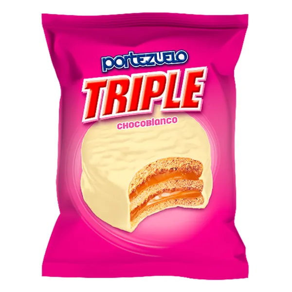 Alfajor Portezuelo triple chocolate blanco 60 g