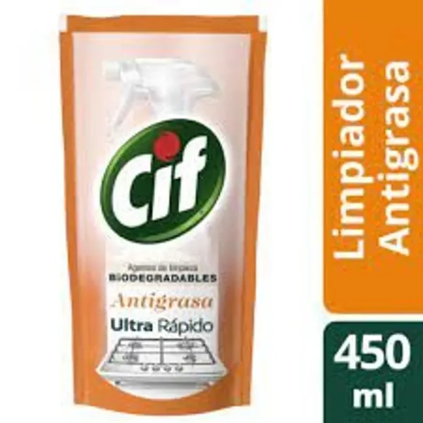 Limpiador Cif Antigrasa Doy Pack Biodegradable 450 ml