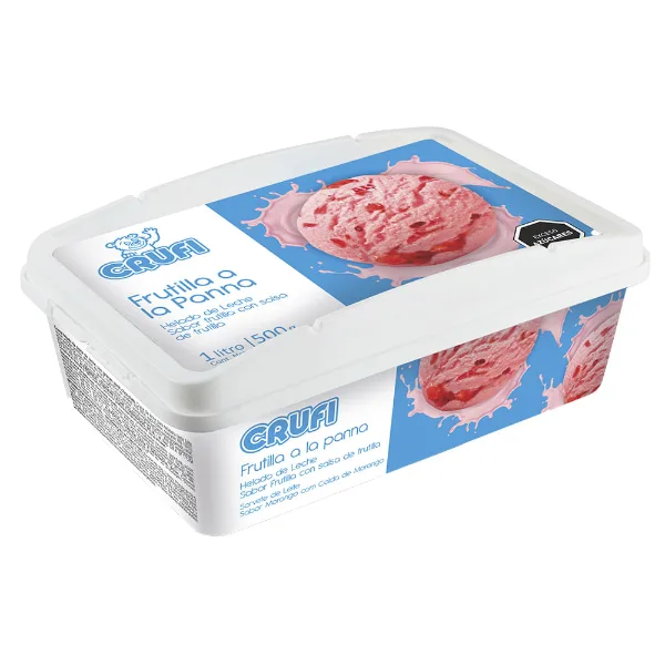 Helado Crufi frutilla a la panna 1 l
