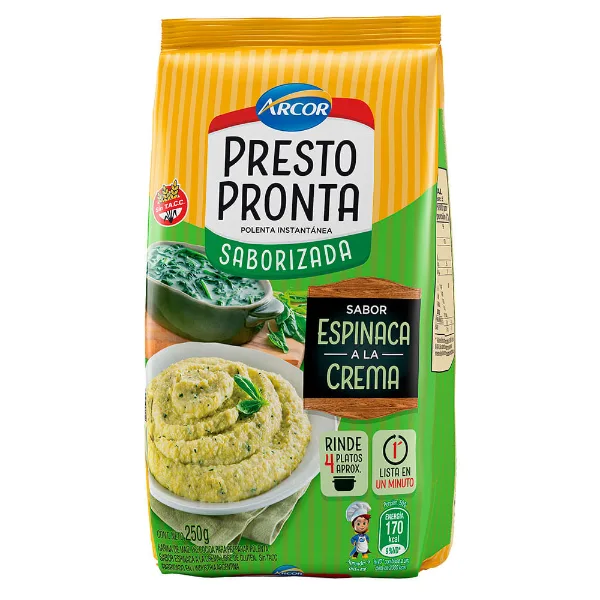 Polenta prestopronta Arcor espinaca 250 g