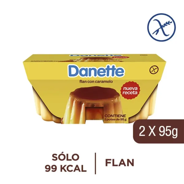 Postre Danette Flan con Caramelo 95gr 2 un.