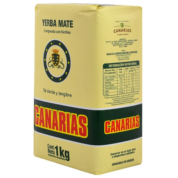 Yerba Canarias té verde y jengibre 1 kg