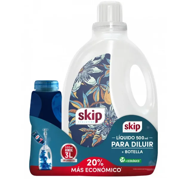 Jabon Liquido Skip Diluible +botella 500 ml