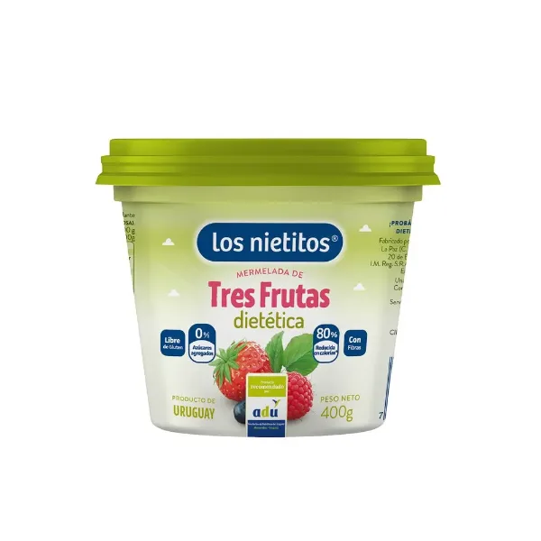 Mermelada Los Nietitos Dietetica 0% Tres Frutas 400 g