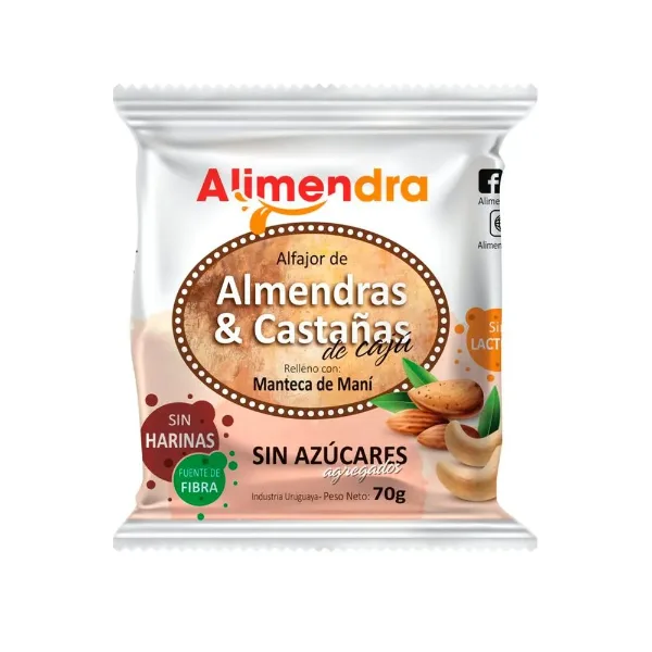 Alfajor Almendra Mani Almendras 70 g