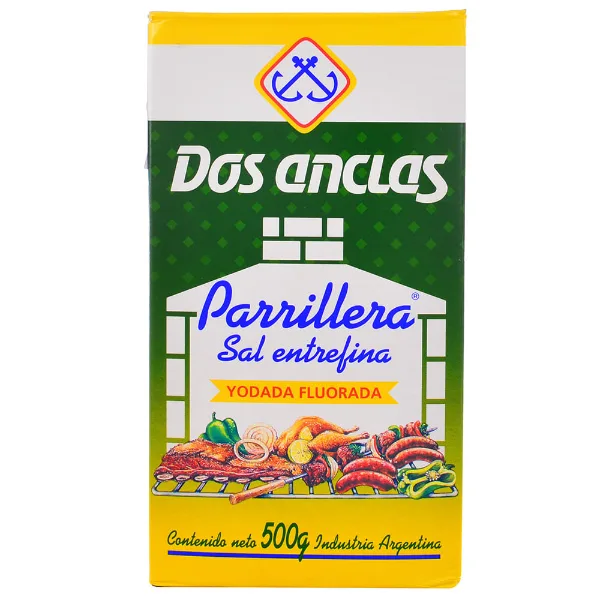 Sal Dos Anclas yodado fluorada parrillera 500 g